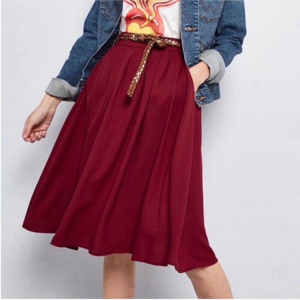 Modcloth Breathtaking Tiger Lily Midi Skirt